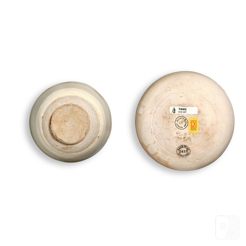 A white-glazed cup and a white-glazed washer, Sui dynasty | 隋 白釉盃及白釉水丞 - 图2